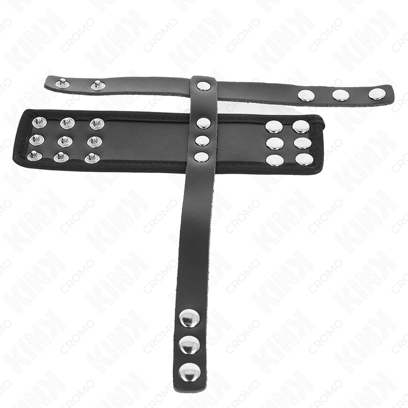 KINK - LEATHER PENIS CAGE RING WITH ADJUSTABLE COATED BALL DIVIDER STRAP - Imagem de 4
