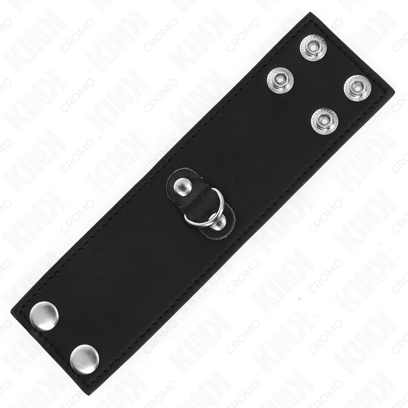 KINK - LEATHER PENIS RING WITH PRESSURE CLOSURE 18 X 5 CM - Imagem de 4