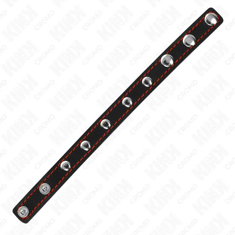 KINK - LEATHER PENIS RING WITH SPIKES 21.5 X 1.6 CM - Imagem de 3