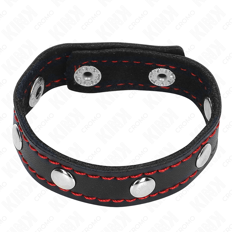 KINK - LEATHER PENIS RING WITH SPIKES 21.5 X 1.6 CM - Imagem de 4