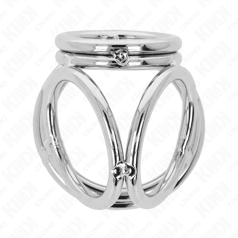 KINK - TRIPLE CHROME METAL PENIS RING 3.8 CM TO 5 CM MODEL 1 - Imagem de 4