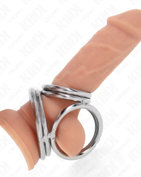KINK - TRIPLE CHROME METAL PENIS RING 3.8 CM TO 5 CM MODEL 1