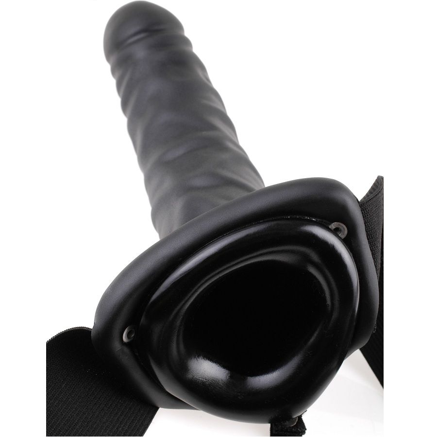 FETISH FANTASY SERIES - 19 CM HOLLOW STRAP-ON BLACK - Imagem de 4