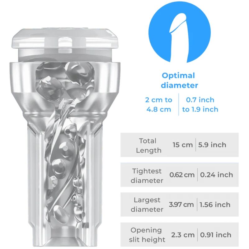 KIIROO - FEEL POCKET STROKER CRYSTAL BY KIIROO TRANSPARENT - Imagem de 5
