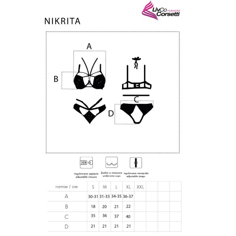 LIVCO CORSETTI FASHION - NIKRITA LC 90674 SUJETADOR + PANTIES NEGRO S - Imagem de 4