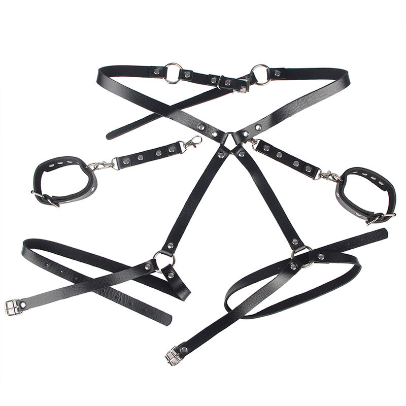 SUBBLIME - 953690 HANDCUFFS WITH BONDAGE BELT BLACK ONE SIZE - Imagem de 4
