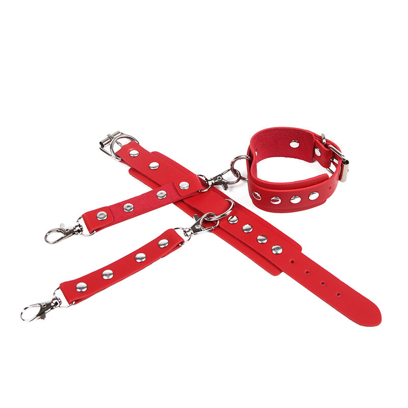 SUBBLIME - 953706 HANDCUFFS WITH BONDAGE BELT RED ONE SIZE - Imagem de 5