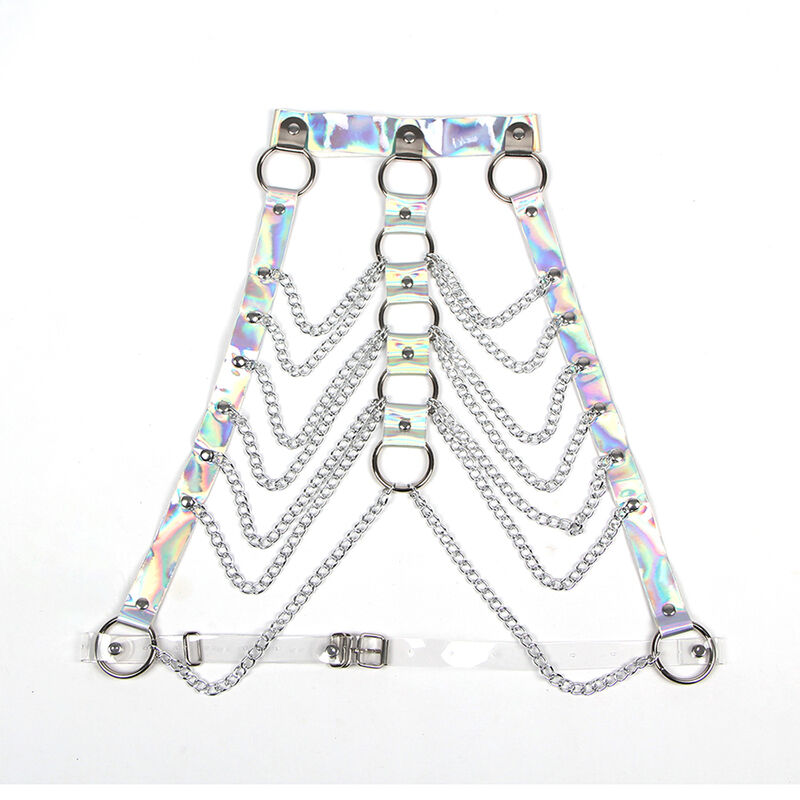 SUBBLIME - 953737 CHEST HARNESS WITH RINGS AND CHAINS SILVER ONE SIZE - Imagem de 4