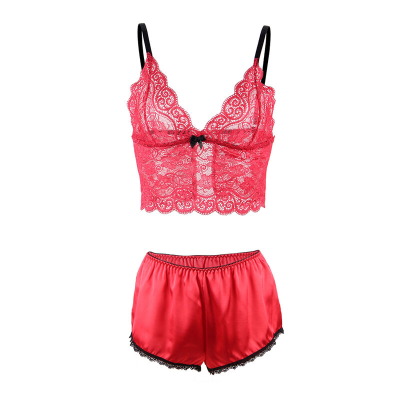 SUBBLIME - 953898 SILK AND LACE NIGHTGOWN + PANTIES RED S/M - Imagem de 5