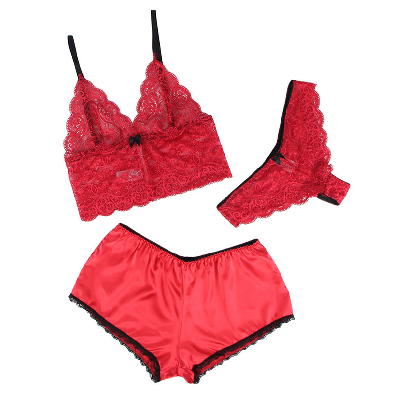 SUBBLIME - 953898 SILK AND LACE NIGHTGOWN + PANTIES RED S/M - Imagem de 3