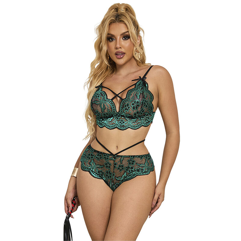 SUBBLIME - 954086 BRA + PANTIES LACE GREEN S/M - Imagem de 4