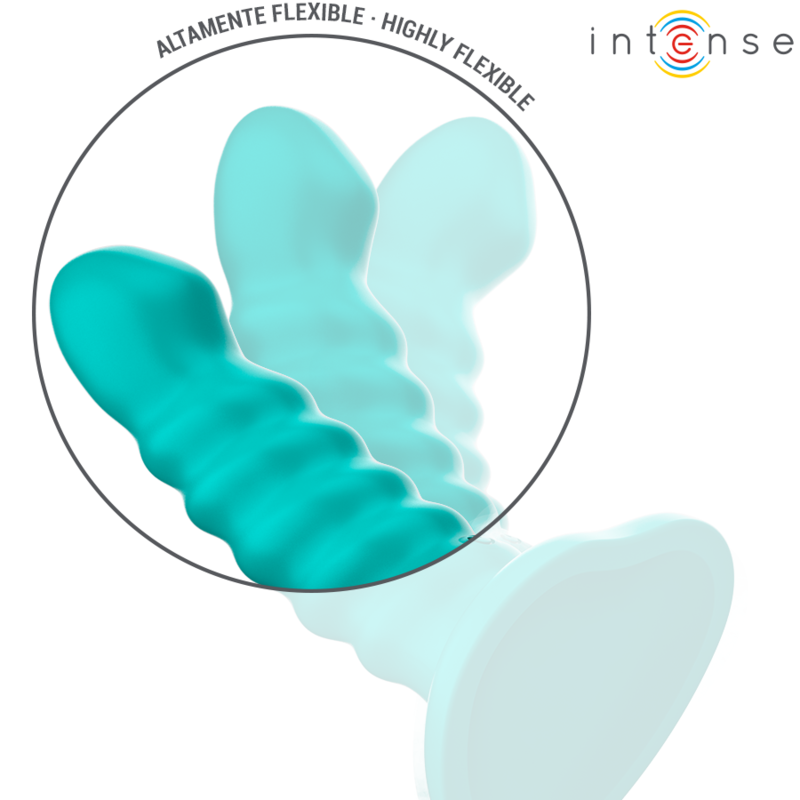 INTENSE - BUFFY VIBRATOR SIZE S SPIRAL DESIGN 10 VIBRATIONS BLUE REMOTE CONTROL - Imagem de 4