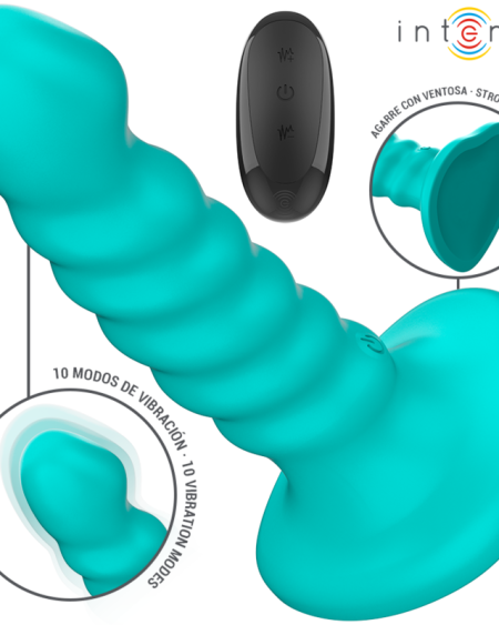 INTENSE - BUFFY VIBRATOR SIZE S SPIRAL DESIGN 10 VIBRATIONS BLUE REMOTE CONTROL