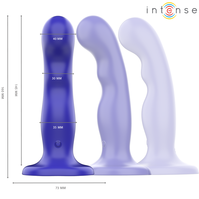 INTENSE - SHORTY VIBRATOR WITH SUCTION CUP BLUE REMOTE CONTROL - Imagem de 2