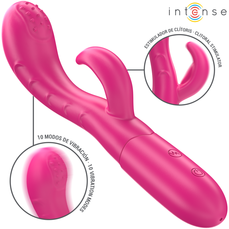 INTENSE - AMARA VIBRATOR WITH STIMULATING TONGUE 10 VIBRATIONS PINK - Imagem de 2