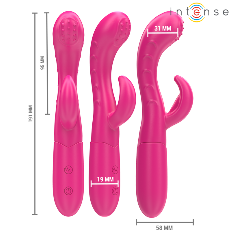 INTENSE - AMARA VIBRATOR WITH STIMULATING TONGUE 10 VIBRATIONS PINK - Imagem de 3