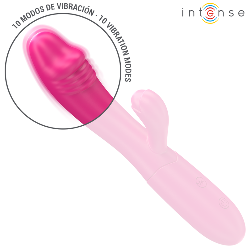 INTENSE - IVY FLEXIBLE VIBRATOR 10 VIBRATIONS WITH STIMULATING TONGUE PINK - Imagem de 4