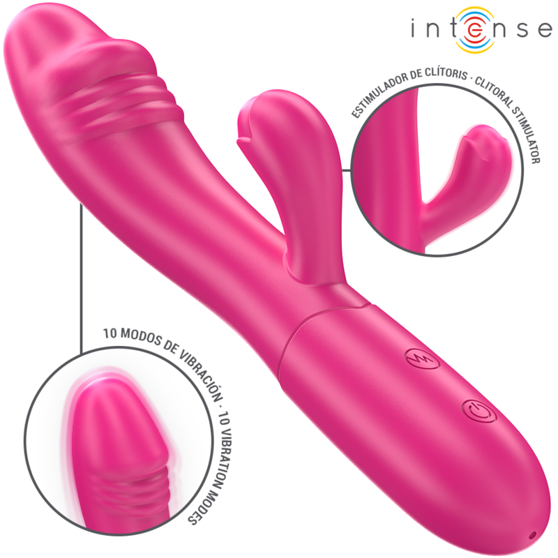 INTENSE - IVY FLEXIBLE VIBRATOR 10 VIBRATIONS WITH STIMULATING TONGUE PINK - Imagem de 2