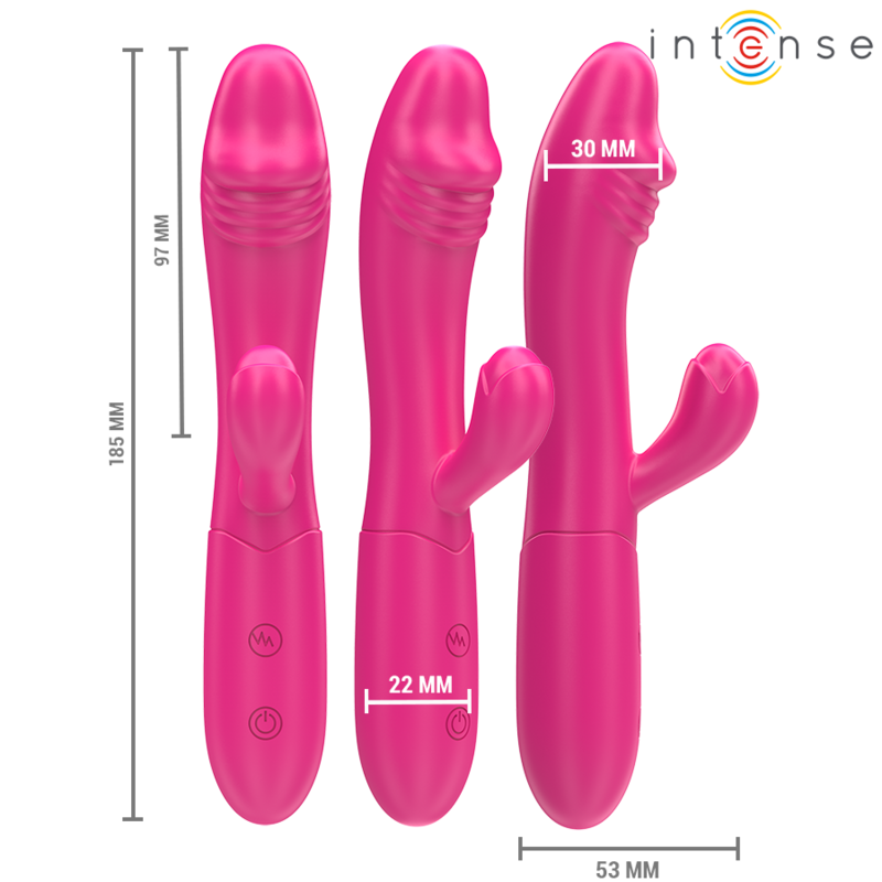 INTENSE - IVY FLEXIBLE VIBRATOR 10 VIBRATIONS WITH STIMULATING TONGUE PINK - Imagem de 3