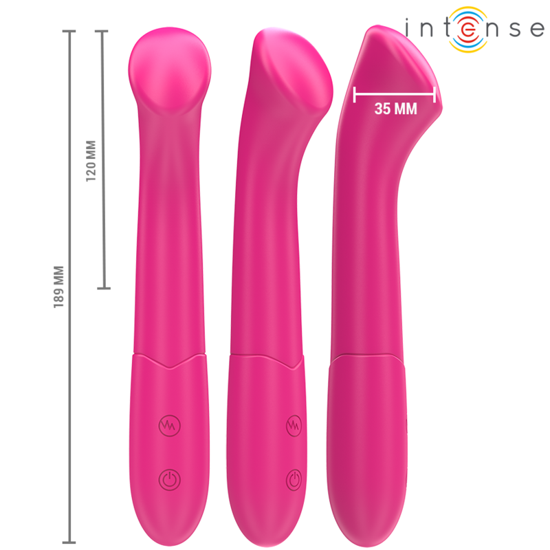 INTENSE - PATY VIBRATOR 19 CM FLEXIBLE 10 VIBRATIONS MODEL 2 PINK - Imagem de 3