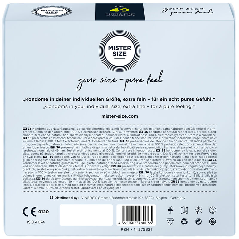 MISTER SIZE - CONDOM SIZE S 49 MM (36 UNITS) - Imagem de 3