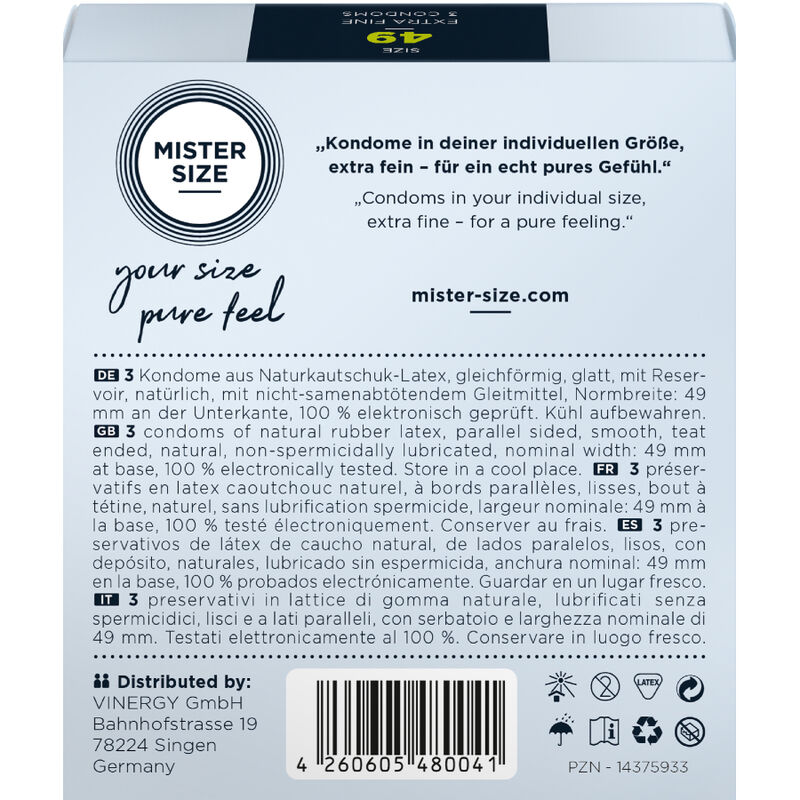 MISTER SIZE - CONDOM SIZE S 49 MM (3 UNITS) - Imagem de 3