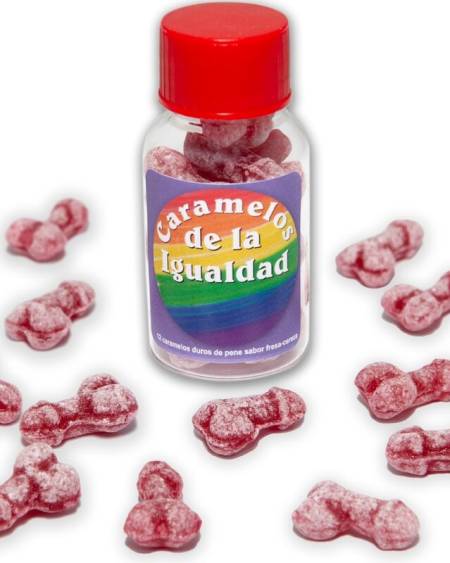 DIABLO PICANTE - 12 STRAWBERRY/CHERRY PENIS SHAPE EQUALITY CANDIES