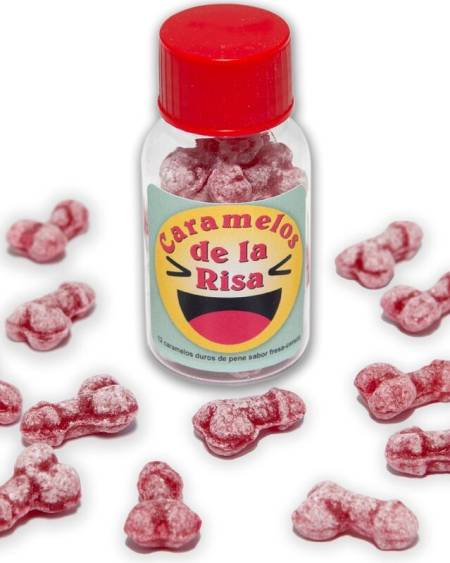 DIABLO PICANTE - 12 PENIS-SHAPED LAUGHTER CANDIES STRAWBERRY/CHERRY