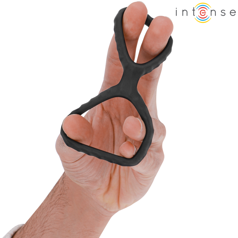 INTENSE - DEWEY DOUBLE SILICONE PENIS RING BLACK MODEL 2 - Imagem de 4