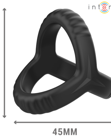 INTENSE - CARSON DOUBLE SILICONE PENIS RING BLACK MODEL 4