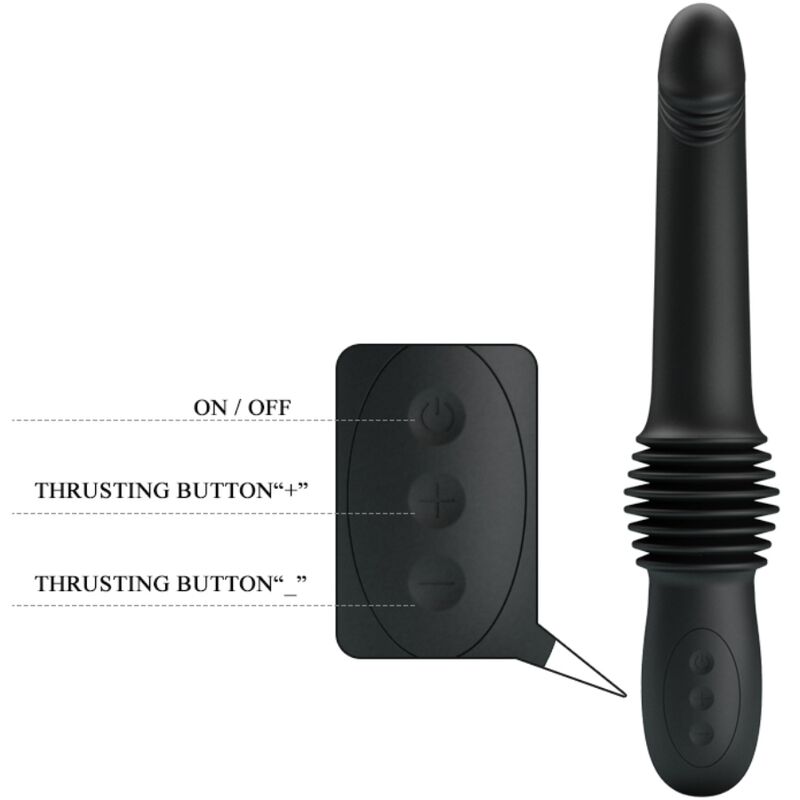 PRETTY LOVE - PAZUZU VIBRATOR 3 THRUST MODES BLACK - Imagem de 5