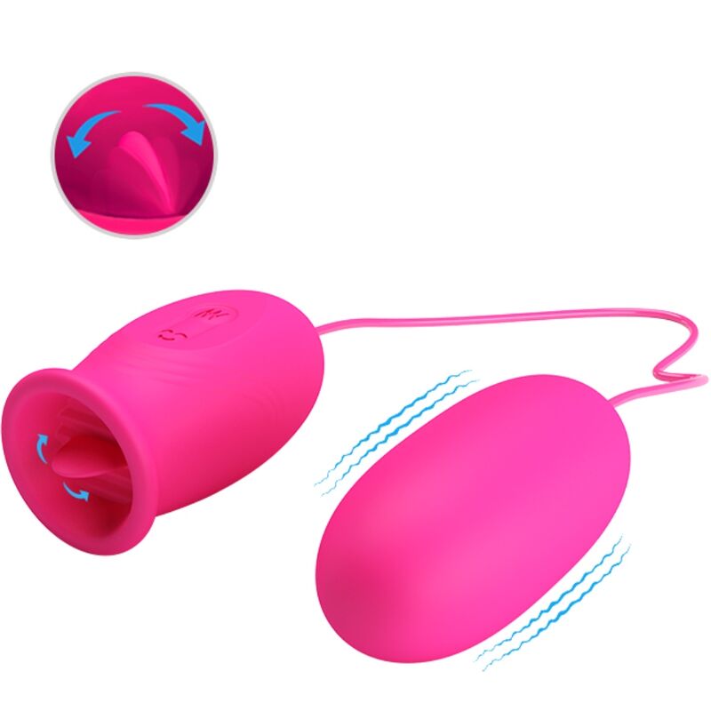 PRETTY LOVE - DAISY VIBRATING EGG + CLITORIS STIMULATING TONGUE PINK - Imagem de 2