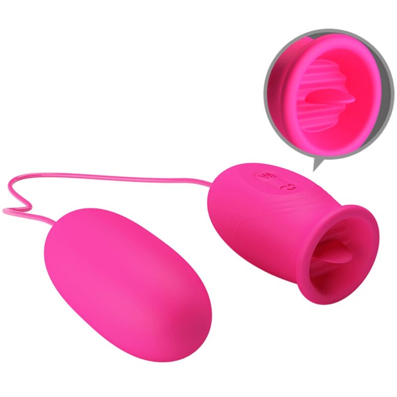 PRETTY LOVE - DAISY VIBRATING EGG + CLITORIS STIMULATING TONGUE PINK - Imagem de 3
