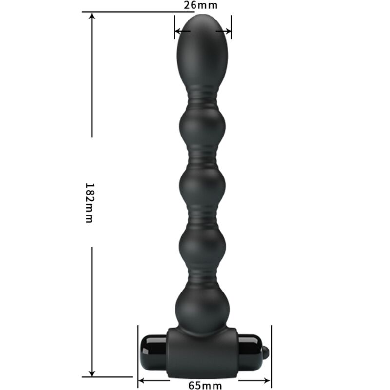 PRETTY LOVE - LYNN SILICONE ANAL PLUG 10 VIBRATIONS BLACK - Imagem de 3