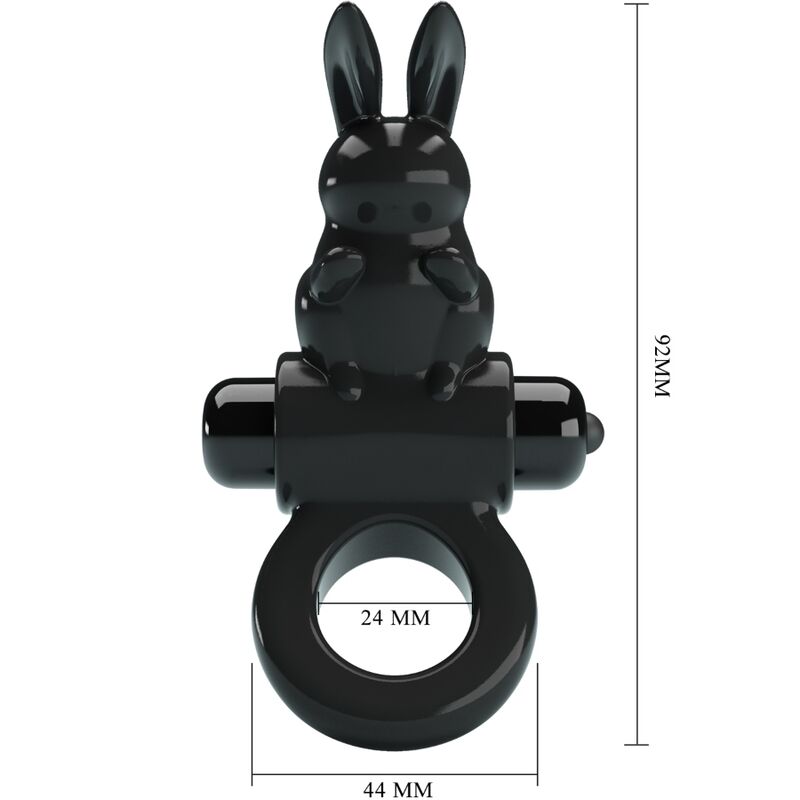 PRETTY LOVE - EXCITING RING RABBIT VIBRATOR RING 10 VIBRATIONS BLACK - Imagem de 3