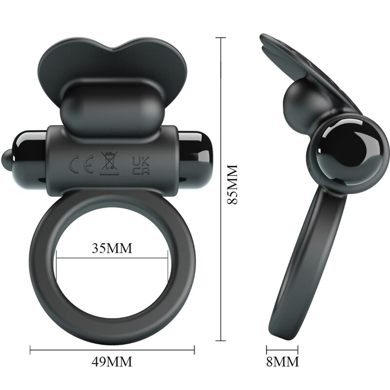PRETTY LOVE - DEBONAIRE VIBRATING RING RABBIT 10 VIBRATIONS BLACK - Imagem de 4