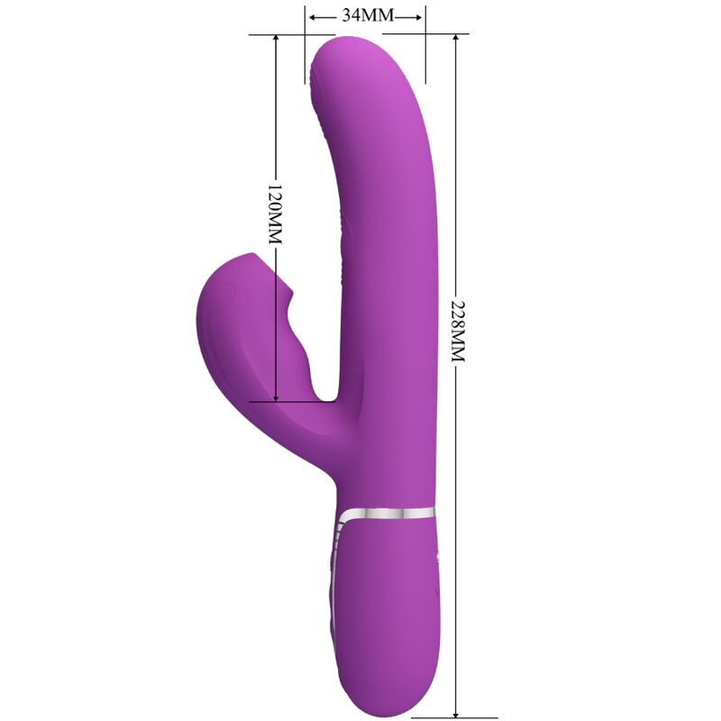 PRETTY LOVE - PERLITA 3 IN 1 MULTIFUNCTION RABBIT VIBRATOR PURPLE - Imagem de 5