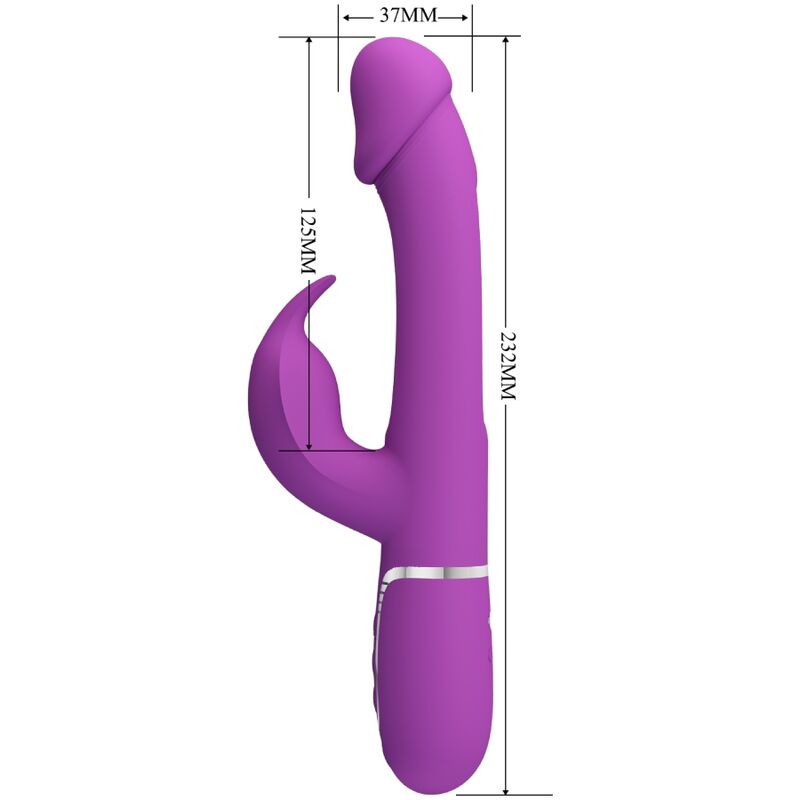 PRETTY LOVE - KAMPAS 3 IN 1 MULTIFUNCTION RABBIT VIBRATOR PURPLE - Imagem de 5
