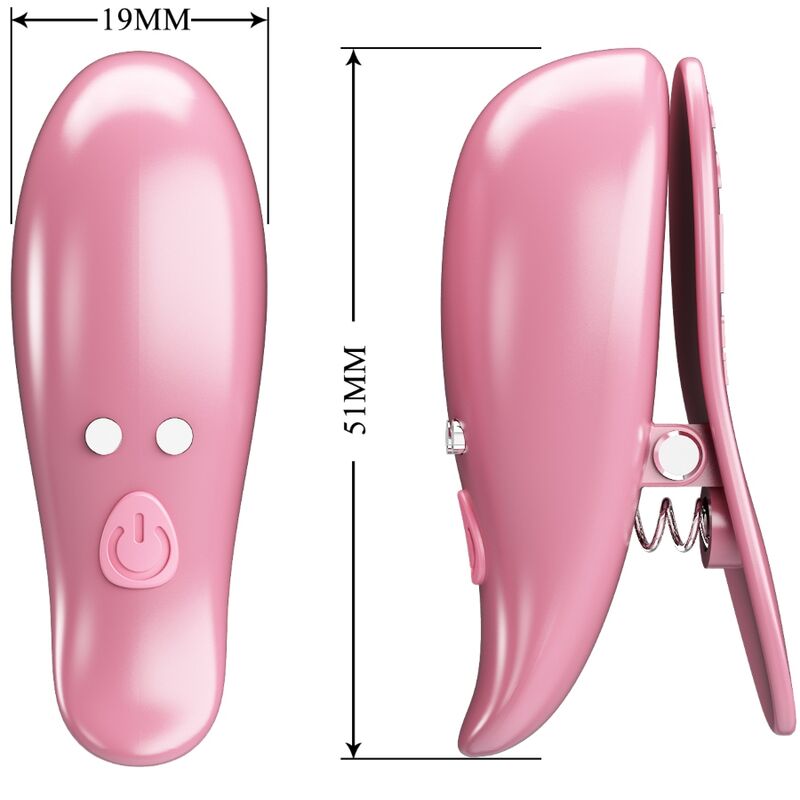 PRETTY LOVE - CAILEY NIPPLE CLAMPS 10 VIBRATIONS REMOTE CONTROL PINK - Imagem de 5