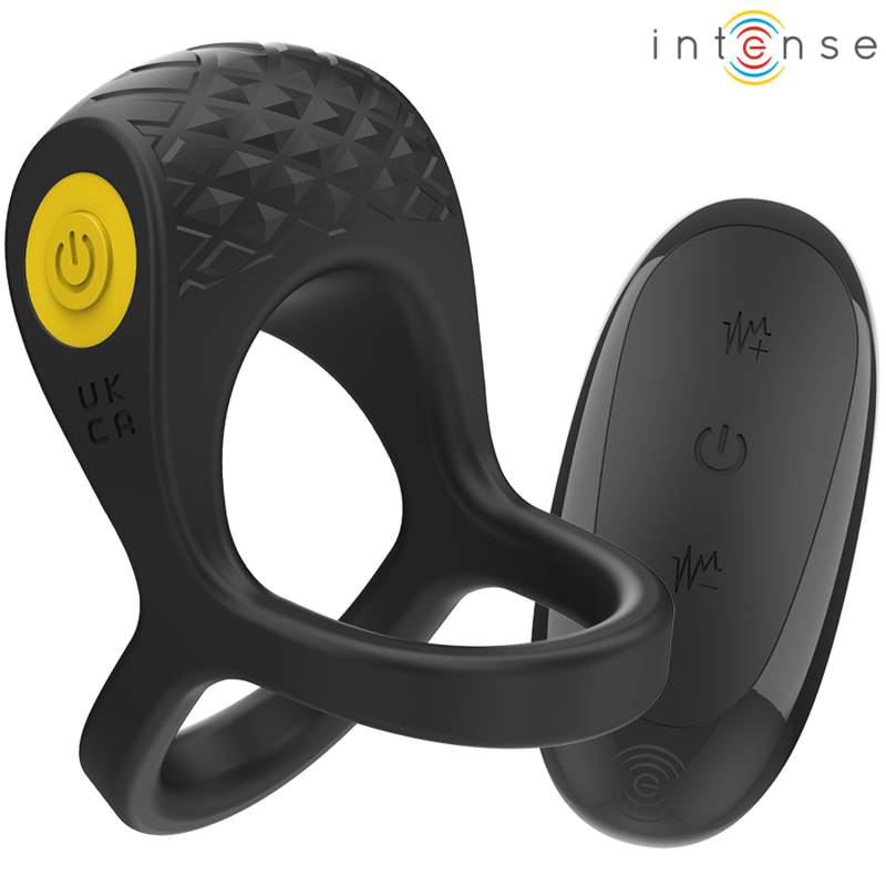 INTENSE - ALEX VIBRATOR DOUBLE PENIS RING 10 VIBRATIONS BLACK - Imagem de 3