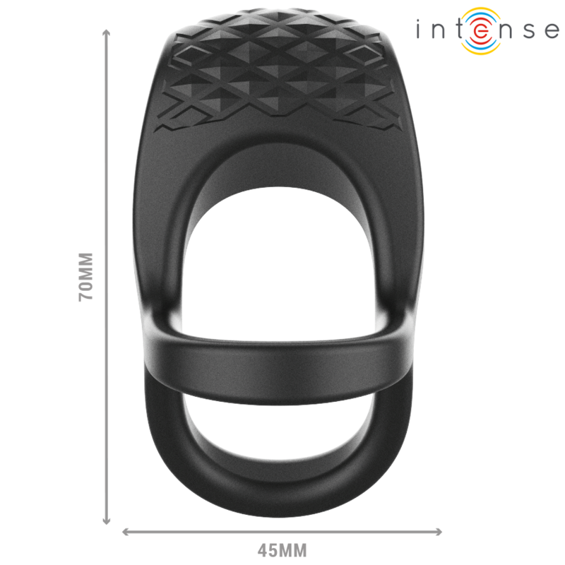INTENSE - ALEX VIBRATOR DOUBLE PENIS RING 10 VIBRATIONS BLACK - Imagem de 5