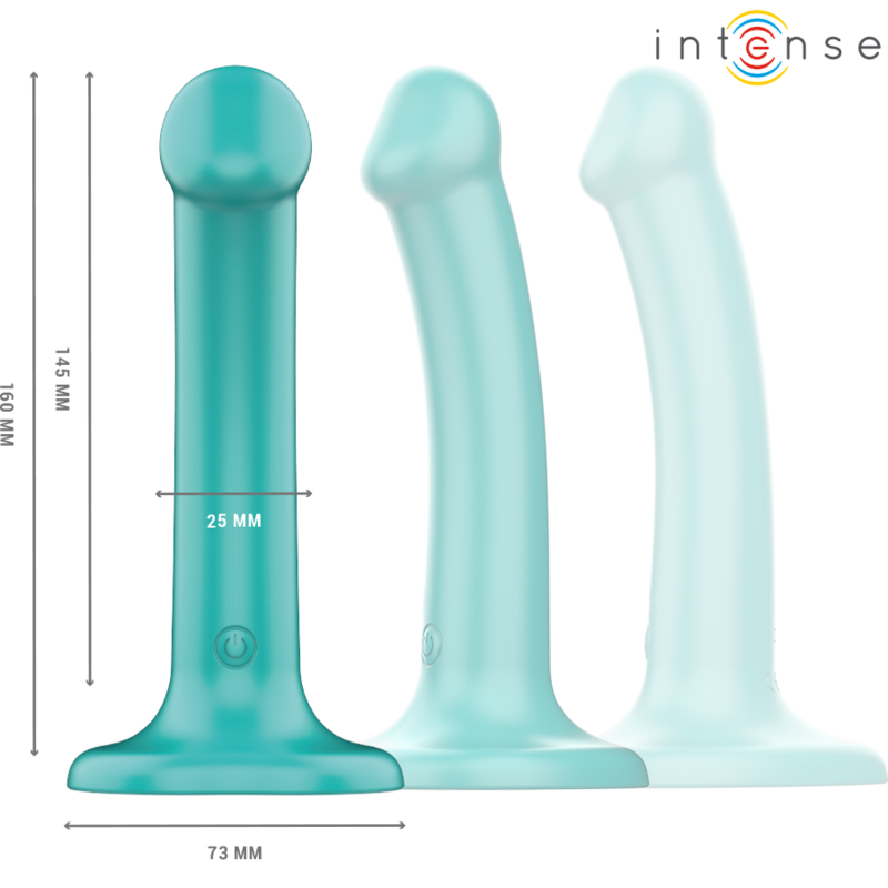INTENSE - KATIE VIBRATOR WITH SUCTION CUP 10 VIBRATIONS BLUE REMOTE CONTROL - Imagem de 2