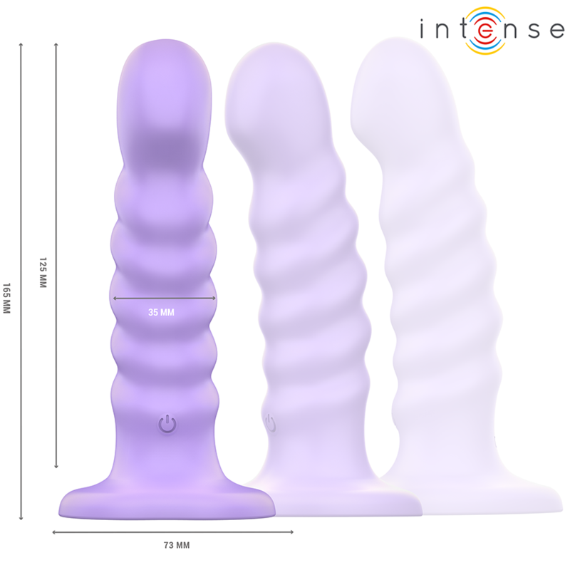 INTENSE - BRENDA VIBRATOR SIZE M SPIRAL DESIGN 10 VIBRATIONS PURPLE REMOTE CONTROL - Imagem de 2