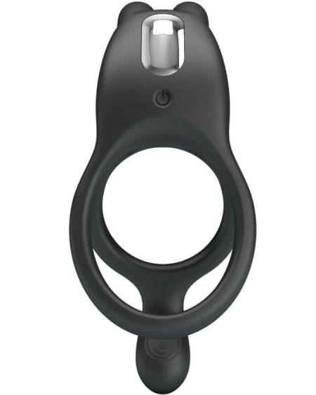 PRETTY LOVE - SETH DOUBLE VIBRATING RING RABBIT 7 VIBRATIONS BLACK