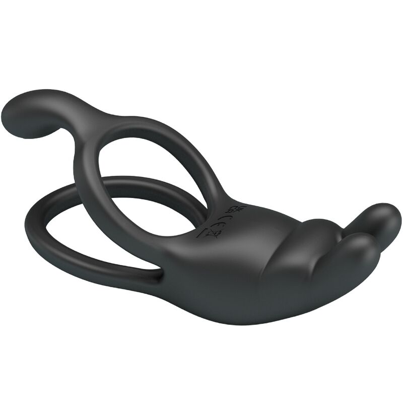 PRETTY LOVE - SETH DOUBLE VIBRATING RING RABBIT 7 VIBRATIONS BLACK - Imagem de 5