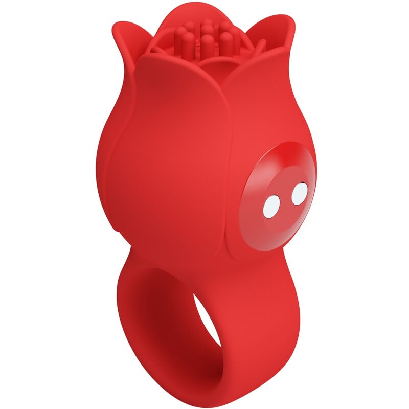 PRETTY LOVE - JAE ROSE SHAPED FINGER VIBRATOR 10 VIBRATIONS RED - Imagem de 2