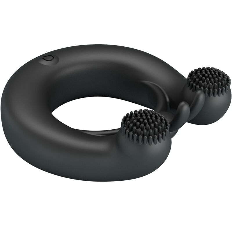 PRETTY LOVE - DAHLIA VIBRATING RING + CLITORIS STIMULATOR 12 VIBRATIONS BLACK - Imagem de 3