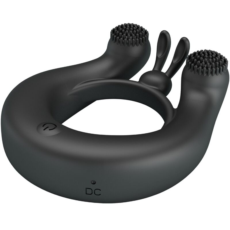 PRETTY LOVE - DAHLIA VIBRATING RING + CLITORIS STIMULATOR 12 VIBRATIONS BLACK - Imagem de 4