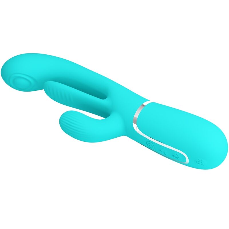 PRETTY LOVE - SHANIA TRIPLE RABBIT MULTIFUNCTION VIBRATOR 3 IN 1 BLUE - Imagem de 3