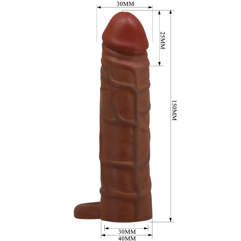 PRETTY LOVE - KAILE PENIS SLEEVE WITH 2.5 CM EXTENSION MULATTO - Imagem de 5
